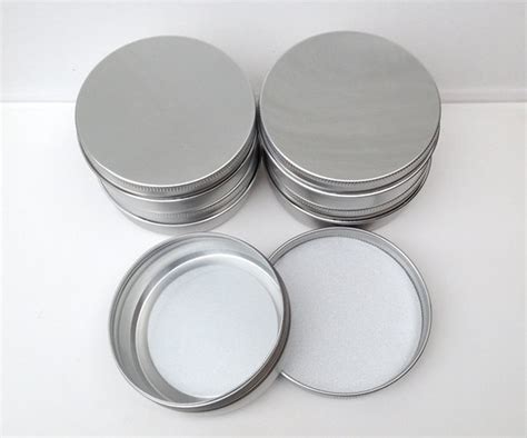 round cream metal aluminum box|Amazon.com: Round Tin Box.